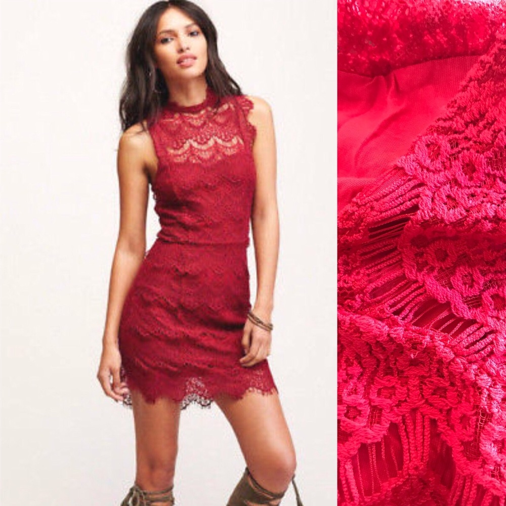 Last Sale Free People NWT cherry lace dress
